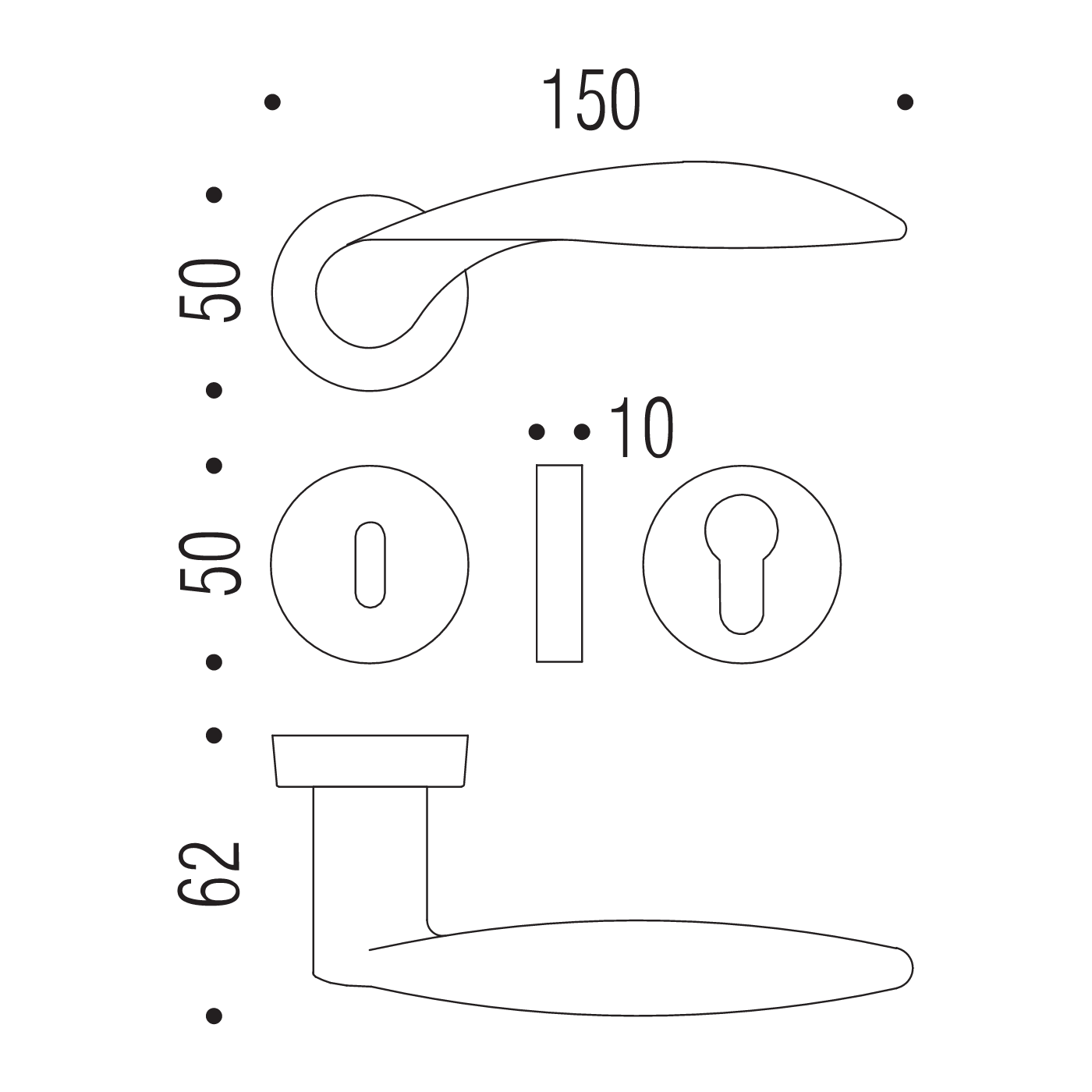 Дверная ручка COLOMBO WING DB31RSB